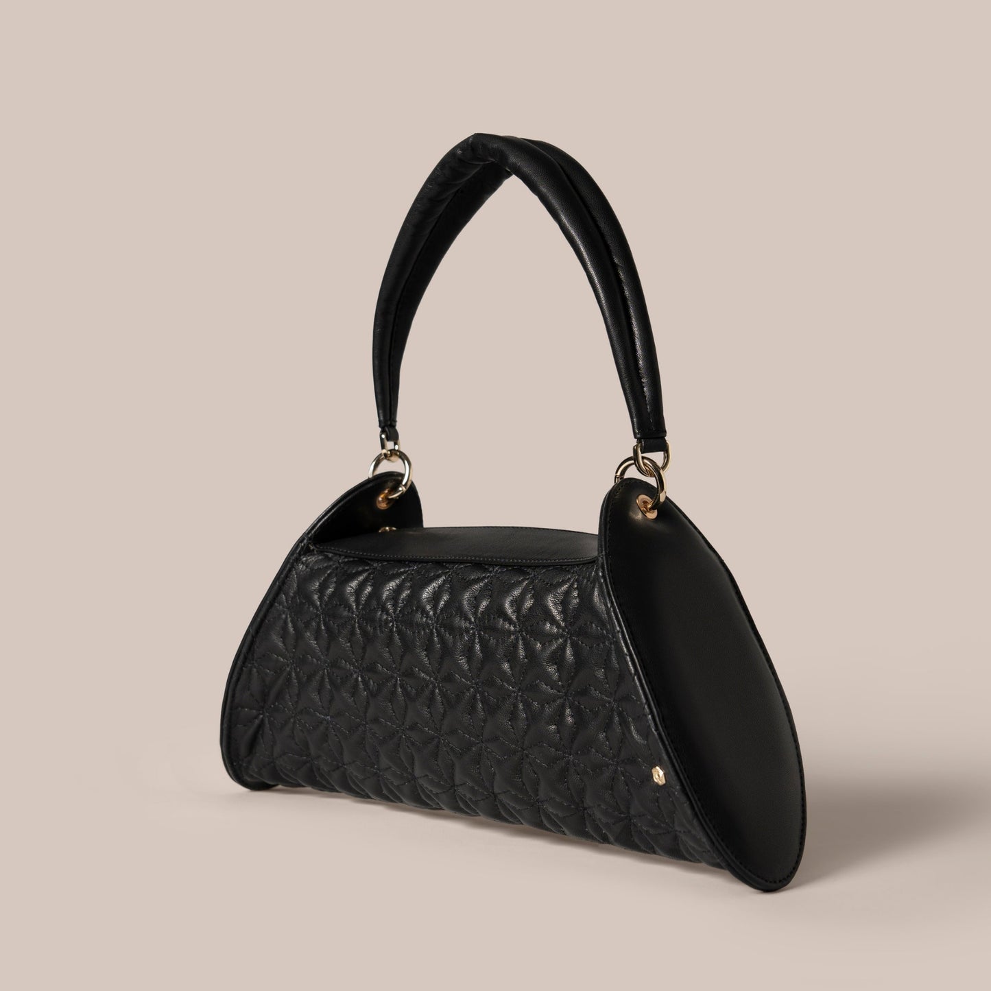 Oval Black Quilted