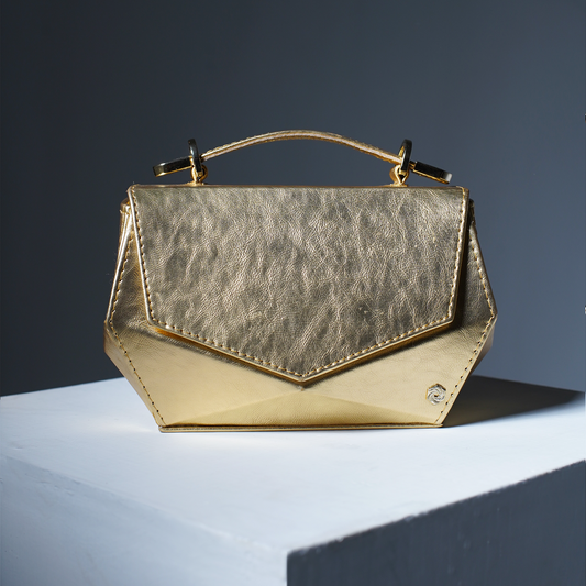 Hexella Clutch Hammered Gold